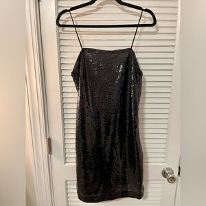Mini black sequence party dress. Never worn. Tags on.